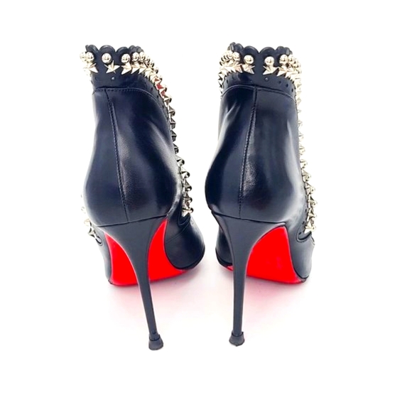 Christian LOUBOUTIN Heels ROUCOULOUCOU 100 Black Silver Star Studded Pumps 36.5 - Picture 3 of 6